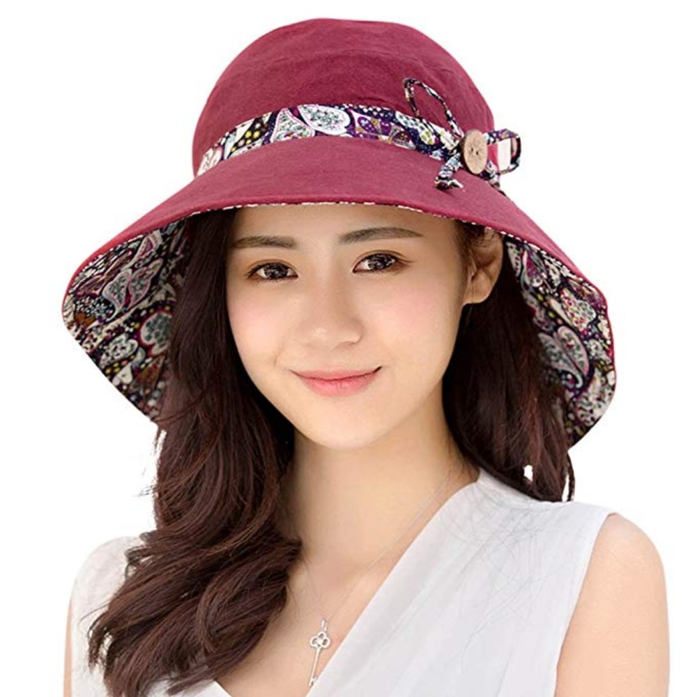 Womens Sun Summer UV Protection Floppy Beach Hat - Picture 2 of 4